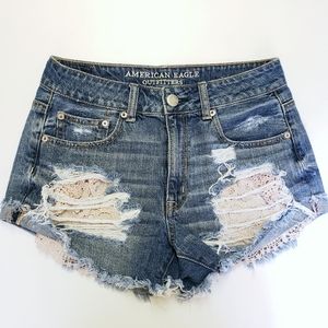 American Eagle Hi-rise Festival Denim Shorts